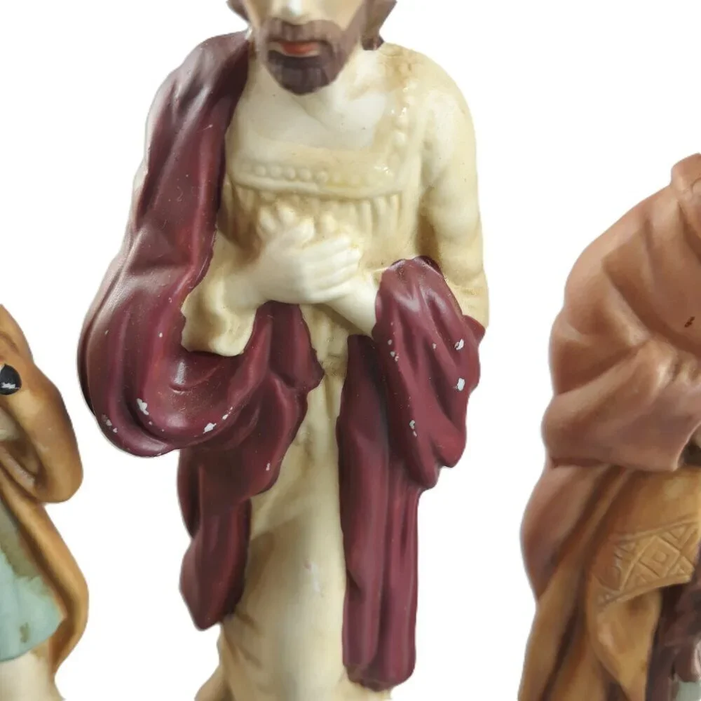 Vtg Brinn's Porcelain Nativity 11 PC Set Christmas Holiday Christian